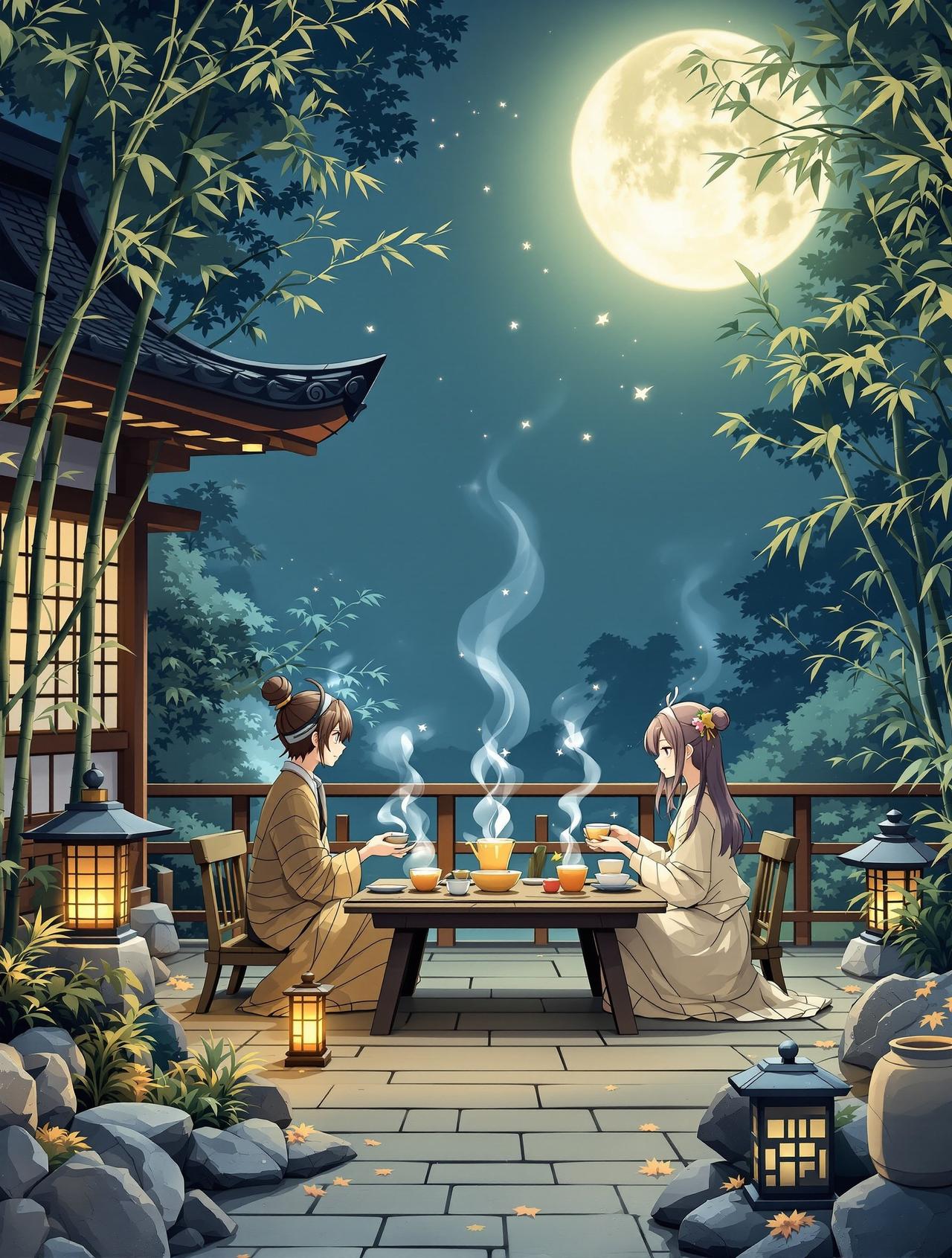 亲亲漫画网编辑精选番剧《月下茶会》封面 - 日常 / 治愈,编辑月见推荐